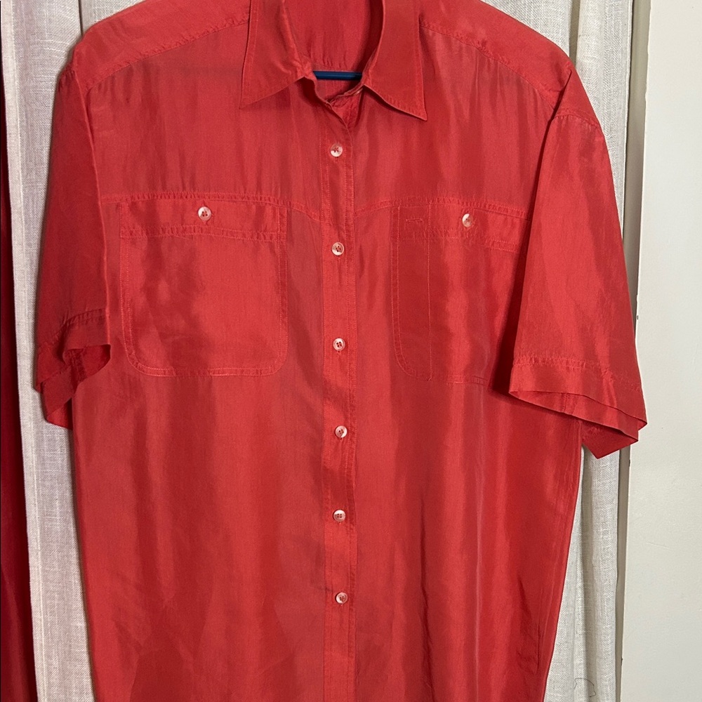 The Limited Vibrant Red Casual Button Down Shirt